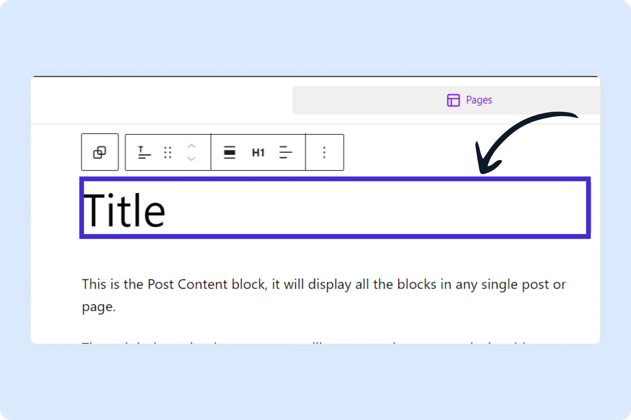 Click on the block to modify